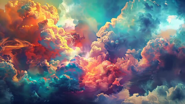 Fantasy cloudscape. Abstract fractal shapes. illustration.