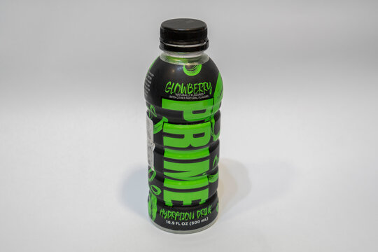 Prime Hydration Drink, Glowberry flavored on March 13th, 2024 in Doha, Qatar.