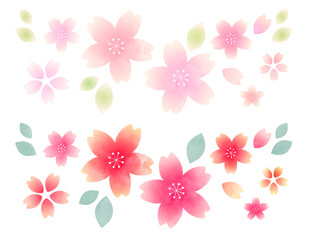 シンプルな手描きの桜イラスト