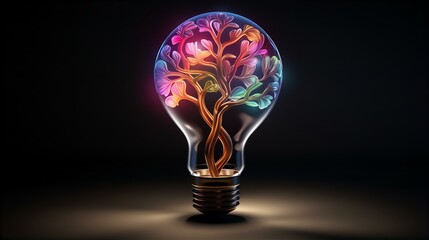 tree, light bulb, black background, nature, abstract, surreal, illumination, environment, concept, artistic, dark, energy, creativity, eco-friendly, innovation, glowing, contrast, silhouette, green