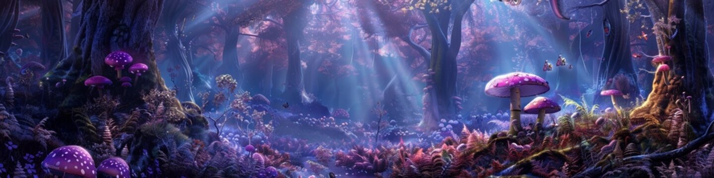 Fantastical world imagination magical night forest