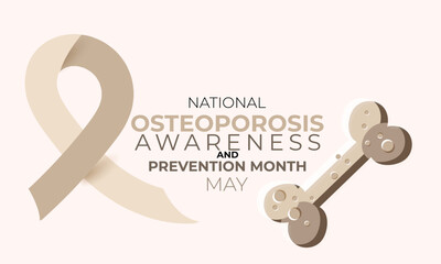 National Osteoporosis Awareness and prevention month. background, banner, card, poster, template. Vector illustration.
