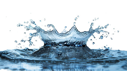 Water Splash with Droplets Isolated on a Transparent Background