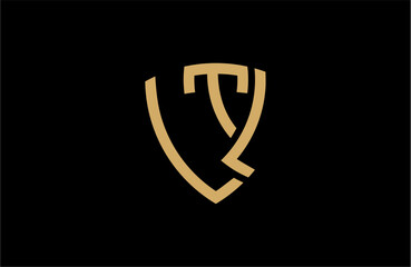 LTL creative letter shield logo design vector icon illustration