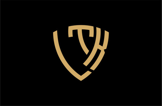 LTK creative letter shield logo design vector icon illustration