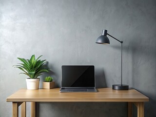 desk lamp and laptop generative ai