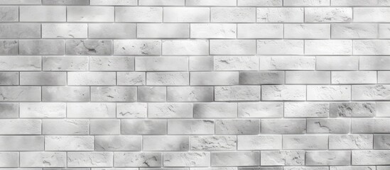 Obraz premium White grunge brick wall texture for stone tile block in grey light color wallpaper interior and exterior room backdrop design. Abstract white brick wall for pattern background.