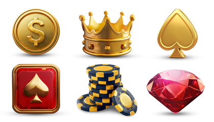 set of casino elements