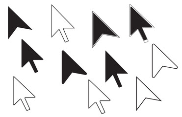 Mouse pointer set. Computer mouse click cursor arrow. Cursor icon.