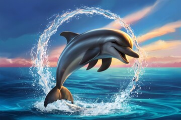 Graceful Dance: A Dolphin's Joyful Leap