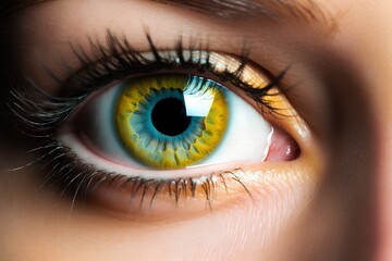 Close up of beautiful woman's eye. Macro shot. Selective focus.