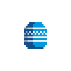 Fototapeta premium Happy Easter egg greeting card spring holiday. Pixel art. Isolated vector illustration. Element design for stickers, logo, embroidery, mobile app. Video game assets.
