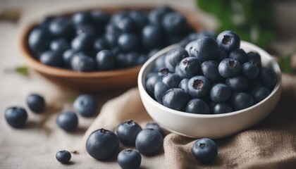 view of fresh arrangement ripe blueberries for fruit background