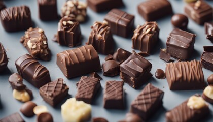 view of healthy craft natural mini chocolates top view Sweet food healthy dessert