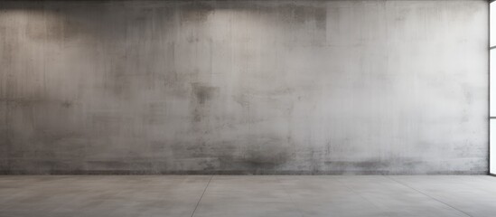 An empty room with wood flooring, a concrete wall, and a window overlooking a grey asphalt road...