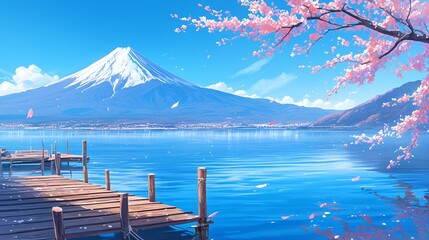 富士山と桜の風景6