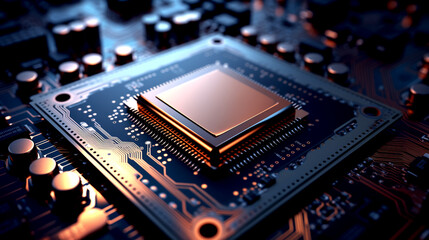 Fototapeta na wymiar Modern Processor - Chip - Motherboard