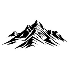 Mountain silhouette icon, Rocky peaks, Mountains ranges