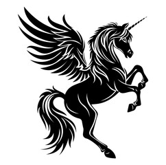 Obraz na płótnie Canvas Pegasus hand drawn vector illustration, horse with wings vector