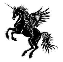 Pegasus hand drawn vector illustration, horse with wings vector