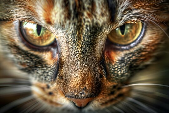 A cat,close up,front view,sharp focus on eyes,eyes on very clear focus.