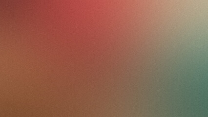 Crimson, Beige, Teal Gradient background, Noise Texture. backdrop for header, banner, and Poster Design. Vibrant Grunge Grainy Background.