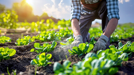 From Field to Table, Farmer Country Life and Growing Organic Nutritious Vegetables, Generative AI