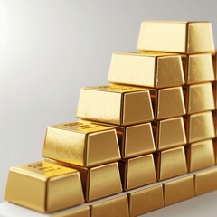 A chart depicting the increasing value of gold bars in global business