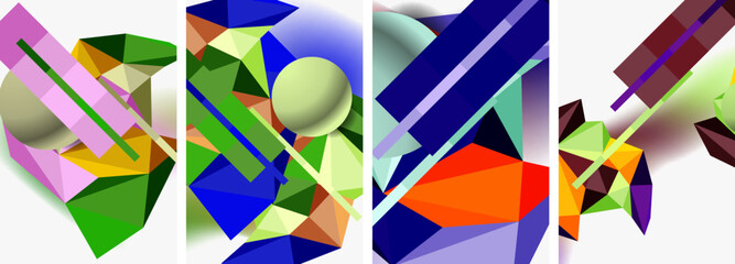 Minimal geometry. Circle, line and square design. Trendy techno business template for wallpaper, banner, background or landing