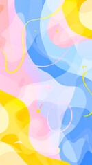 Naklejka premium a very simplified abstract soft design. using shades of blue, yellow and pink