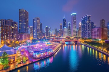 Fototapeta na wymiar The breathtaking city skyline of Chicago