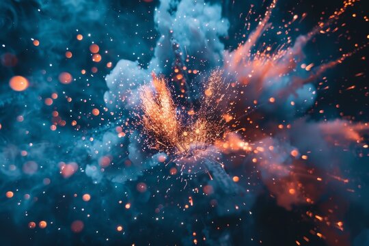 a firework exploding in the night, creating a spectacle and a wonder