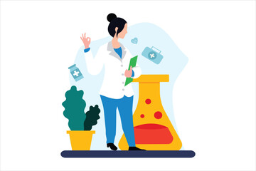 National Doctor Day Flat Illustration Design