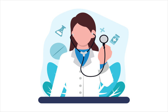 National Doctor Day Flat Illustration Design