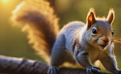 Selbstklebende Fototapeten squirrel eating nut © Prince