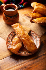 Campechanas. Traditional Mexican sweet bread, crispy and flattened in shape, similar to puff...