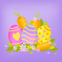 Gradient easter vertical poster template