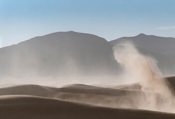 Desert landscape at sunset in the Namib Desert, Namibia