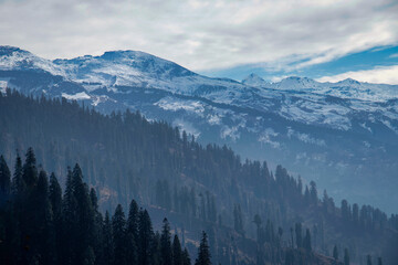 snow covered mountains