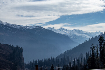 mountains in the morning