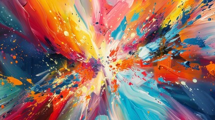 Obraz premium Energetic Abstract Explosion of Vibrant Colors