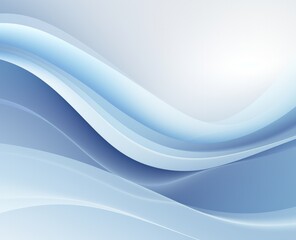 Blue background vector presentation design template with abstract curved lines and soft light