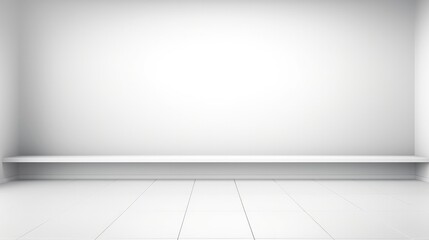 White background, studio room with spotlight on the floor, empty space for product display or presentation