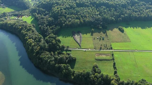 Landscape Heart In The Bieszczady Mountains Solina Aerial View Poland