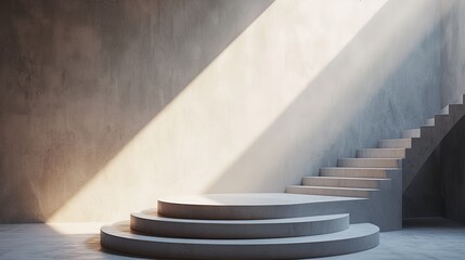 Naklejka premium A minimalist podium that embodies an aesthetic of modern simplicity