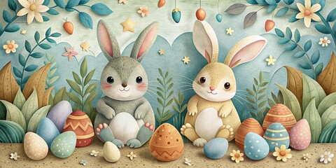 Fuzzy Bunnies and Pastel Eggs for Springtime's Revelry