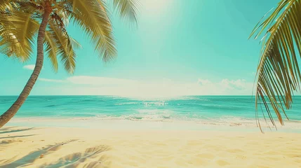 Zelfklevend Fotobehang Perfect tropical beach landscape. Vacation holidays. © GarlicDesign