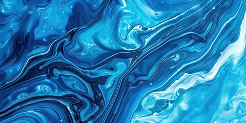 Abstract blue background with a liquid grunge texture. Blending glossy paint in blue and sky tones - obrazy, fototapety, plakaty