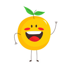 cute fruit character in flat illustration collection