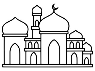 Islamic Mosque Line Art Illustration
